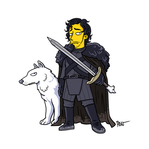 Jon Snow from &#8220;Game Of Thrones" / Simpsonized by ADN