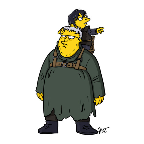 Hodor and Bran Stark from &#8220;Game Of Thrones" / Simpsonized by ADN