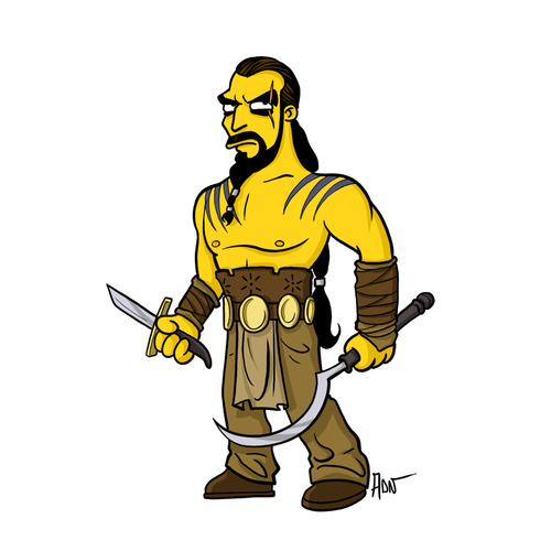 Khal Drogo from &#8220;Game Of Thrones" / Simpsonized by ADN