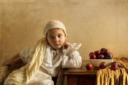  Фотопортреты дочери, сделанные в стиле живописи XVIII века