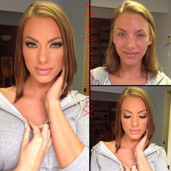 Порноактрисы "до и после макияжа"