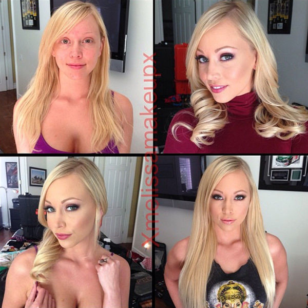 Порноактрисы "до и после макияжа"