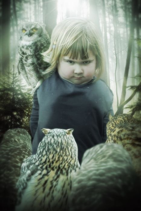 Фотожабы на девочку с совой
