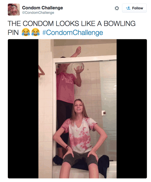 В сети появился новый флешмоб Condom Challenge с наполненным водой презервативом