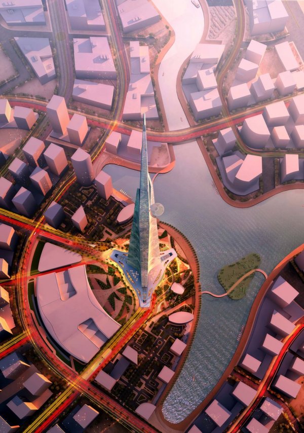 В саудовской аравии ведется строительство здания высотой более одного километра (видео)