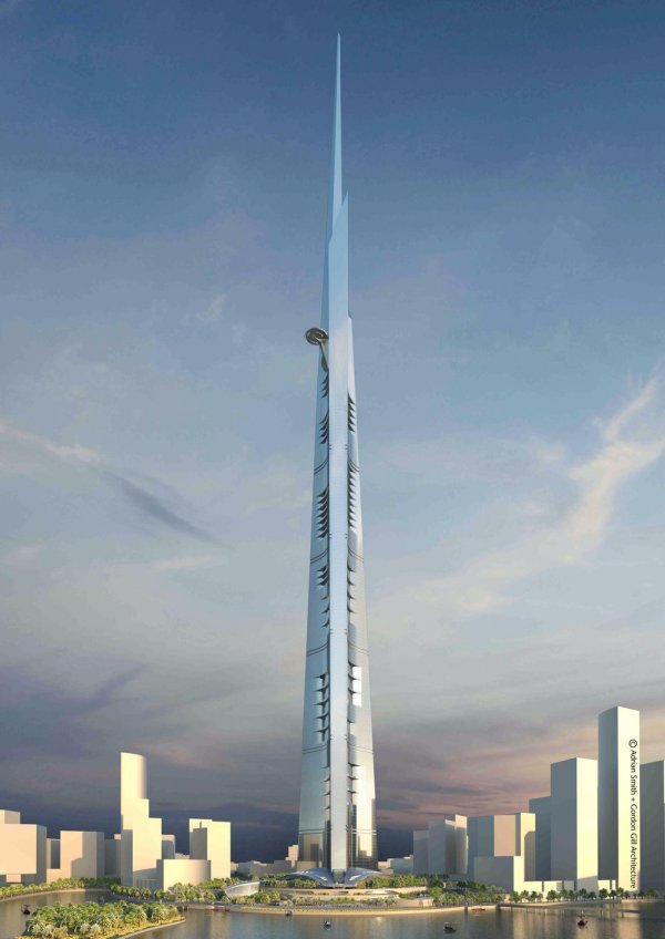 В саудовской аравии ведется строительство здания высотой более одного километра (видео)