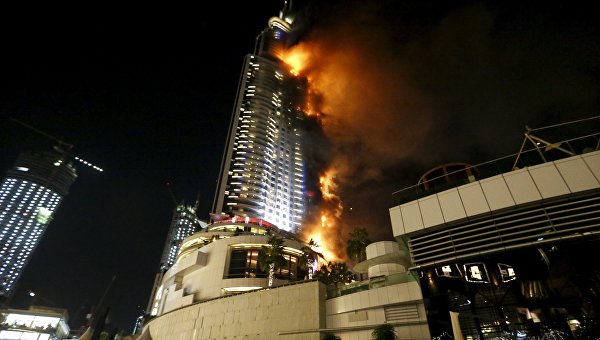 Пожар в отеле-небоскребе в Дубае