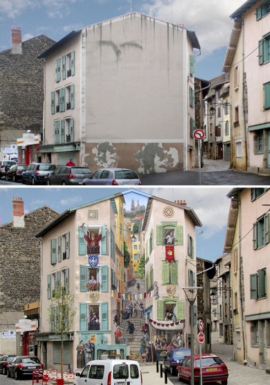 Художник превращает стены зданий в произведения искусства