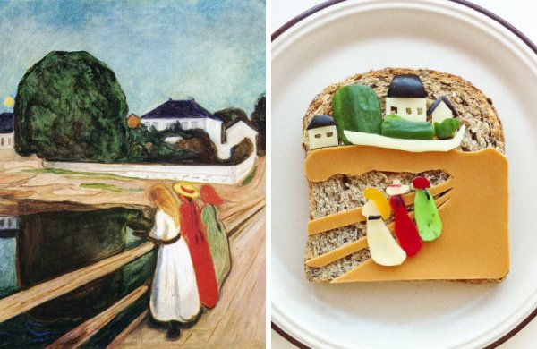15 великих картин, которые нарисовали на бутербродах и съели
