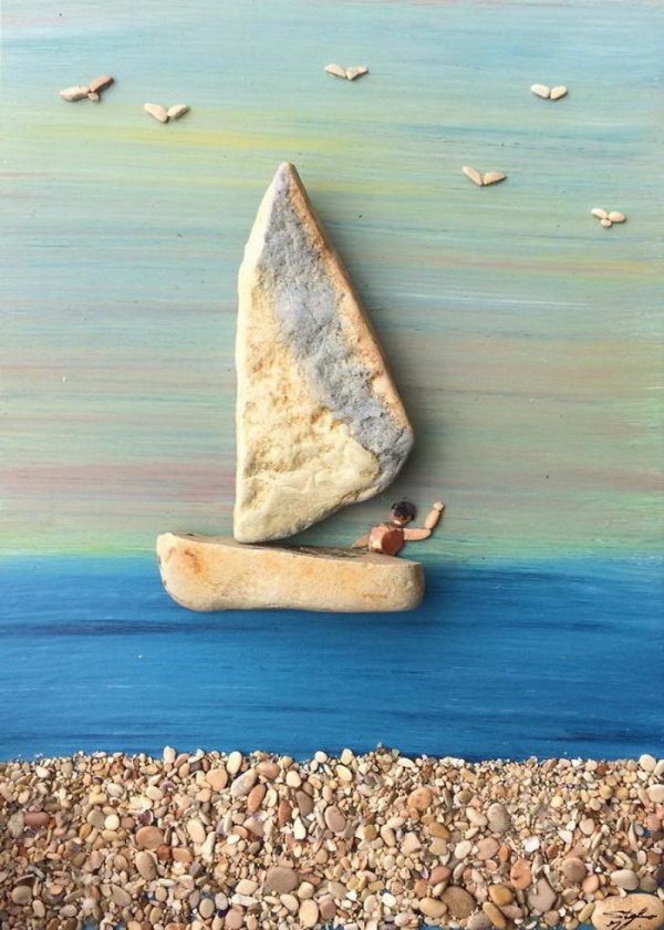 Картинки из пляжных камней