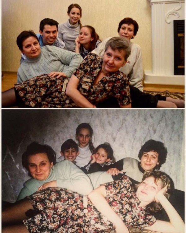 18 теплых семейных фотографий, снятых спустя годы