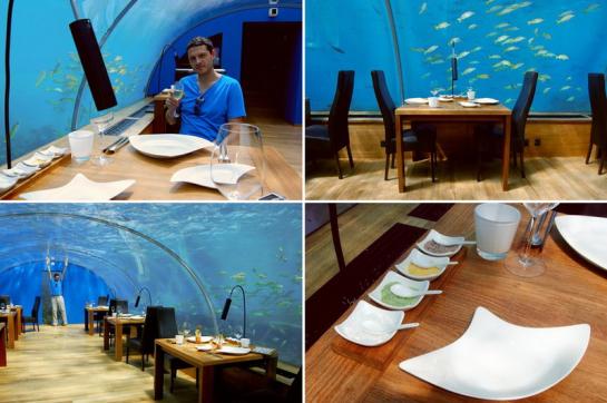 Очень красивый подводный ресторан