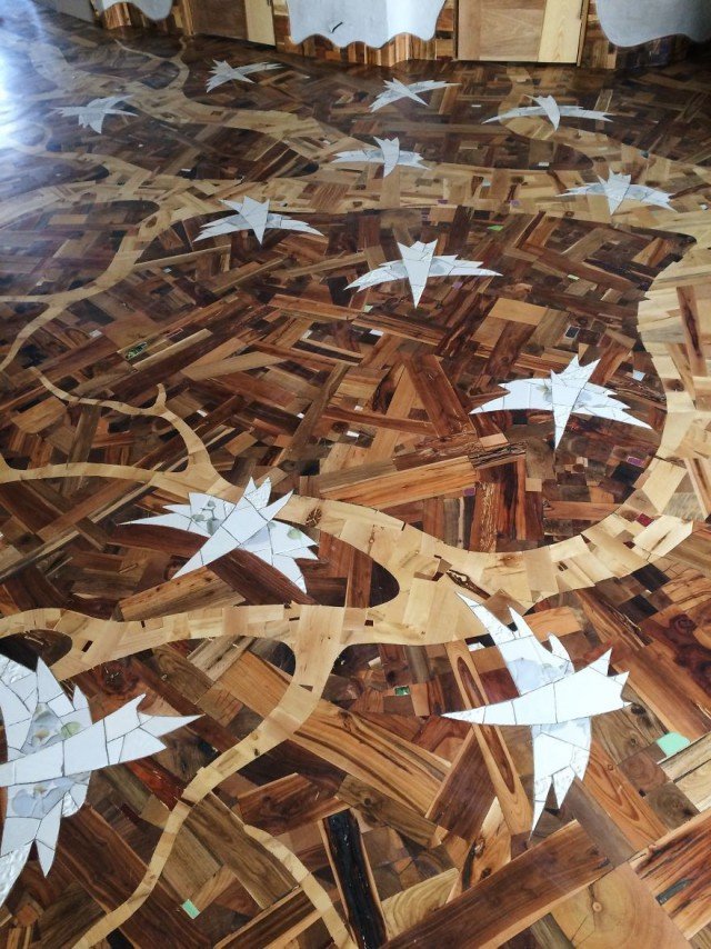 Дизайнерский пол из древесины